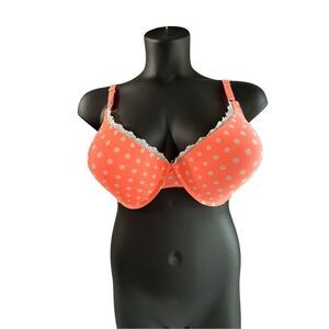 Smart And Sexy Women's Sa576 Polka Dots Push Up Bra Coral Pink Size 42D